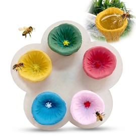 Bienen-Insekten-Trinkbecher, BunterBienenbecher Durstige Bestäuber brauchen TrinkwasserBienen brauchen sichere Orte zum TrinkenBienenbecher sammeln einen Teelöffel Wasser für Gartendekoration Bug Bite