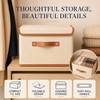 11L Beige Non-Woven Fabric Clothes Storage Box with Lid, Wardrobe