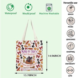 FOTAP Kiki's Anime Lover Gift Kiki&Jiji’s Bed And Breakfast Inspire Tote Bag Black Cat Lover Handbag Animated Movie Gift (Kiki&Jiji’s T2)