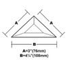 3"x 3"x 4-1/4" Triangle Glass Bevel - 10 Pieces