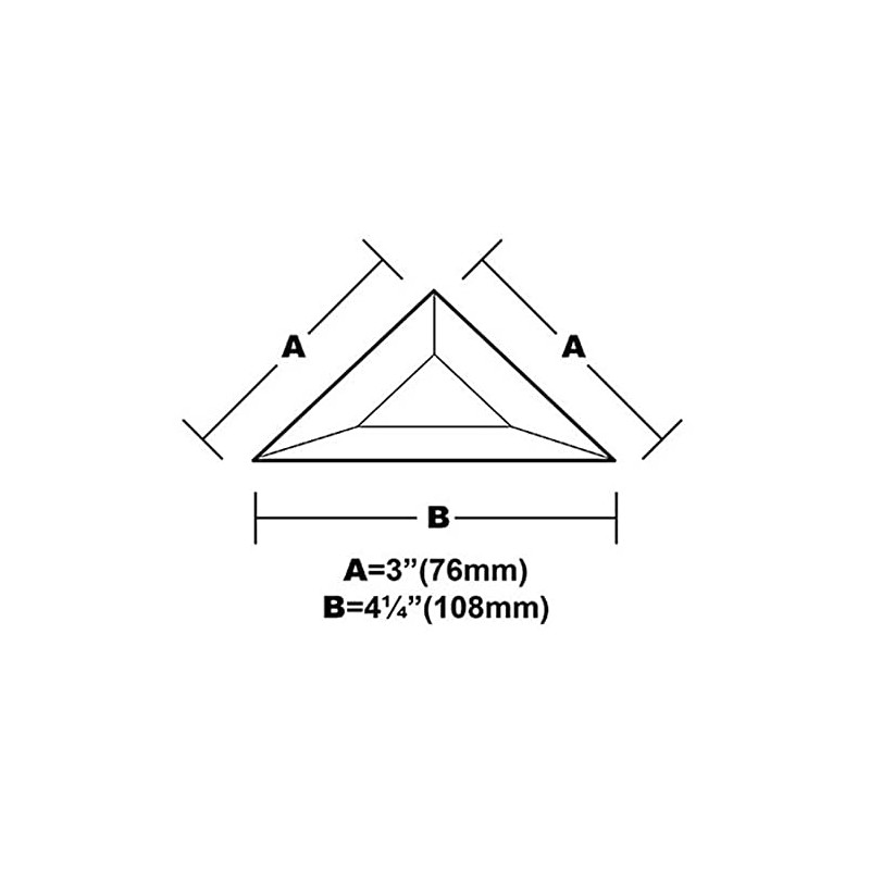 3"x 3"x 4-1/4" Triangle Glass Bevel - 10 Pieces