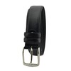 Conte Massimo Men's Genuine Leather Belt with Stitching, black