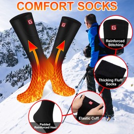 Autocastle Rechargeable Electric Battery Heated Socks for Men Women,Winter Warm Battery Powered Heat Insulated Sox Kit,Sports Outdoor Cold Feet Novelty Thermal Socks Ski Hike Hunt Bike Foot Warmers