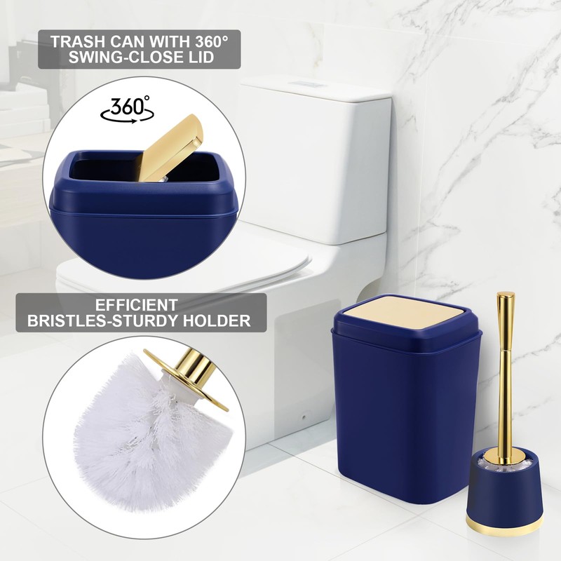 XLHOMO Navy Blue Bathroom Accessories Set -10 Piece Bathroom Accessory