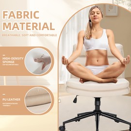 ESTRUCO Criss Cross Chair Legged Office Wide Comfy Desk Seat with Wheels Armless Computer Task Chair Swivel Vanity Chair,Height Adjustable