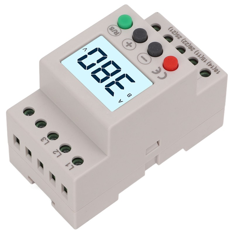 Over Under Voltage Protector Protective Device 3 Phase LCD Digital
