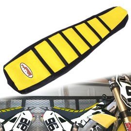 YSMOTO Dirt Bike Gripper Seat Cover Rubber Soft Skin Covers for RM125 RM250 1996-2000 Dirt Pit Bike, Yellow