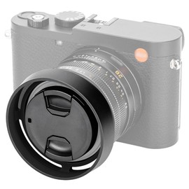 JJC Black Aluminum Round Lens Hood for Leica Q3, Q2 and Q Cameras with Lens Cap Replaces Leica Q Round Lens Hood
