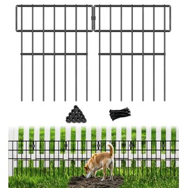 10 Panels Animal Barrier Fencing, No Dig Fence Garden Fencing, 17in(H) x10.8ft(L) Dog Dig Fence Barrier Rustproof Metal Garden Fence Border for Dogs, Bottom Blocker for Outdoor Yard