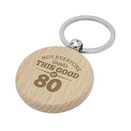 D Design Invent Print! 80th Birthday Gift Keyring for Men Women Present Keepsake Key Ring 80