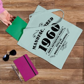 Bang Tidy Clothing 65th Birthday Gifts for Women Men Manufactured 1960 Funny Tote Bags Present Pmint