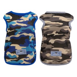 2 Pieces Dog T Shirt Dog Shirts Clothes Tank Top Vest Camouflage Sweat Shirt Cool Summer Dog Shirt for Small Dog Puppy Cat 2 Pack XL