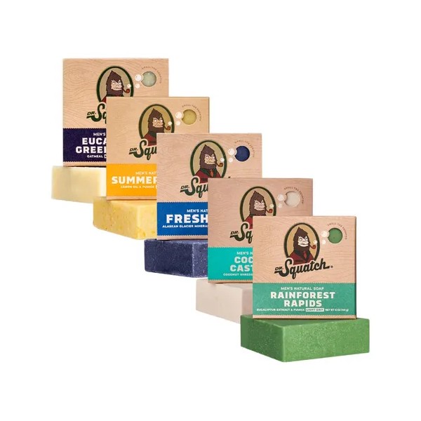 Dr. Squatch Men's Natural Bar Soap Variety 5 Pack -