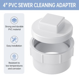 4“ PVC Sewer Cleanout Adapter with Plug - Efficient Drainage Solution for Piping Systems