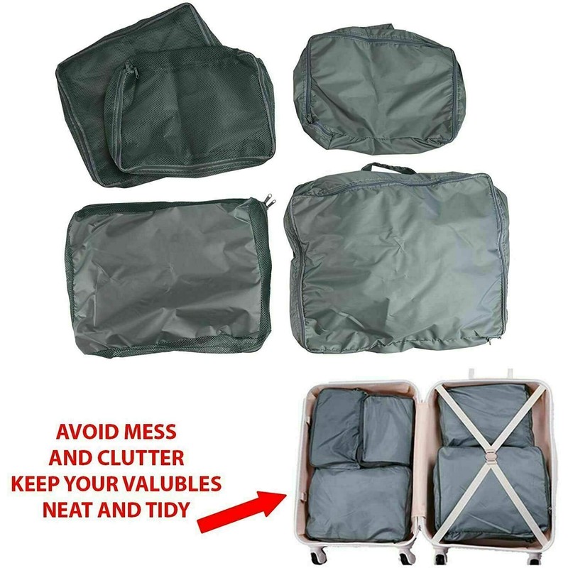 ADEPTNA 5pcs Premium Travel Luggage Organiser Set Perfect Travel Organiser
