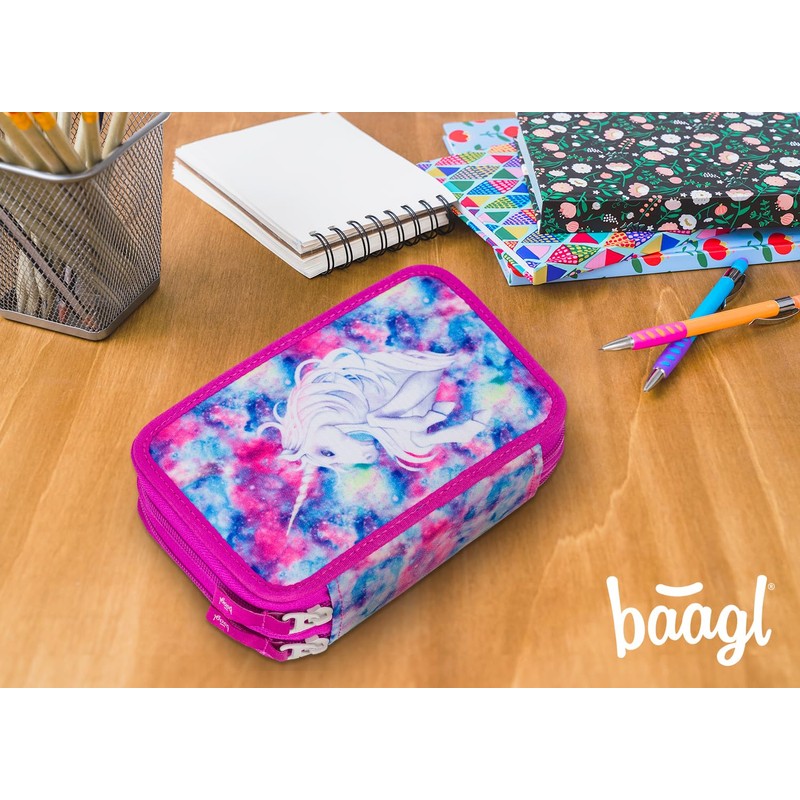 Baagl Pencil Case 2 Compartments for Boys School Stationery School