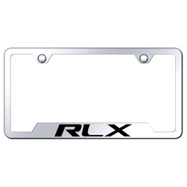 Au-TOMOTIVE GOLD Laser Etched Logo Cut-Out License Plate Frame for Acura RLX (Chrome)