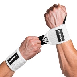 GORNATION Power Wrist Wraps for Fitness, Gym, Calisthenics & Weight Sports, Wrist Support - 1 Pair White