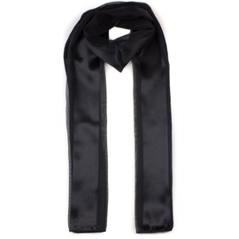 Mytoptrendz® Classic Plain Shiny Scarf Light Weight SOFT Silky Satin Chiffon Stripe Scarf Luxurious Finishing Touch To Any Outfit (Black)