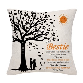 Inspirational Bestie Gifts for Women Cushion Cover Throw Pillow Cover for Best Friend Birthday Gifts Graduation Gifts Wedding Gifts Friendship Gifts for Women (bestie)