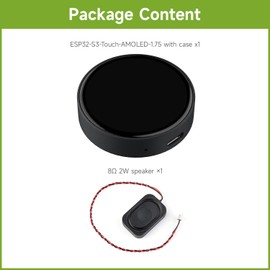 Waveshare ESP32-S3 1.75 inch AMOLED Round Touch Display Development Board (with Case, No GPS), 32-Bit LX7 2-Core Processor, 466 x 466, QSPI Interface, Dual Digital Microphones Array, ESP32 with