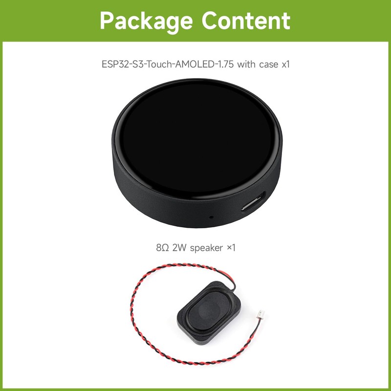 Waveshare ESP32-S3 1.75 inch AMOLED Round Touch Display Development Board