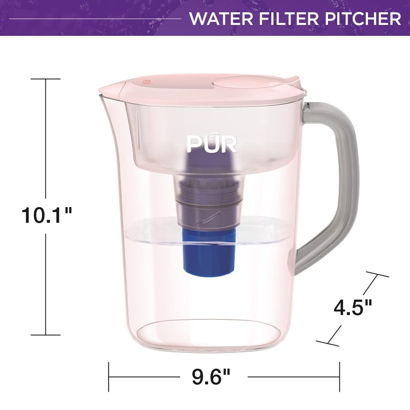 PUR Water Pitcher Filtration System, 7 Cup, Blush