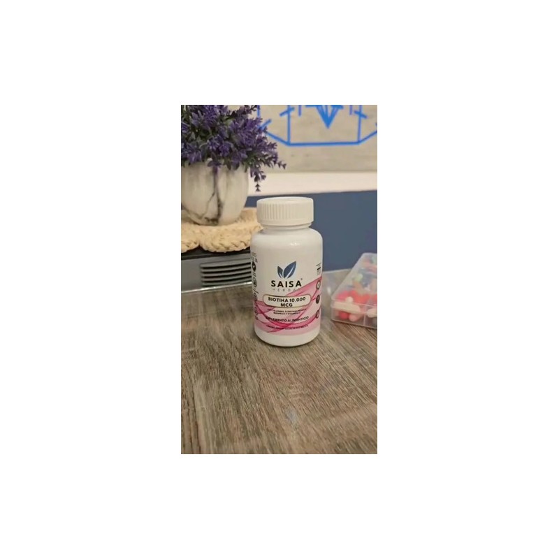 Biotina 000 Mcg Ácido Hialurónico Colágeno Magnesio 200 Cápsulas Saisa