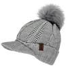 WEROR WEROR-446.1 Women's Knitted Hat - Bobble Hat with Peak