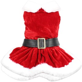 Parisian Pet Dog Cat Pet Xmas Holiday Christmas Mrs Claus Winter Dress, XL