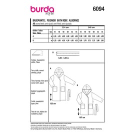 Burda B6094 Sewing Pattern, Paper, White, 44-54