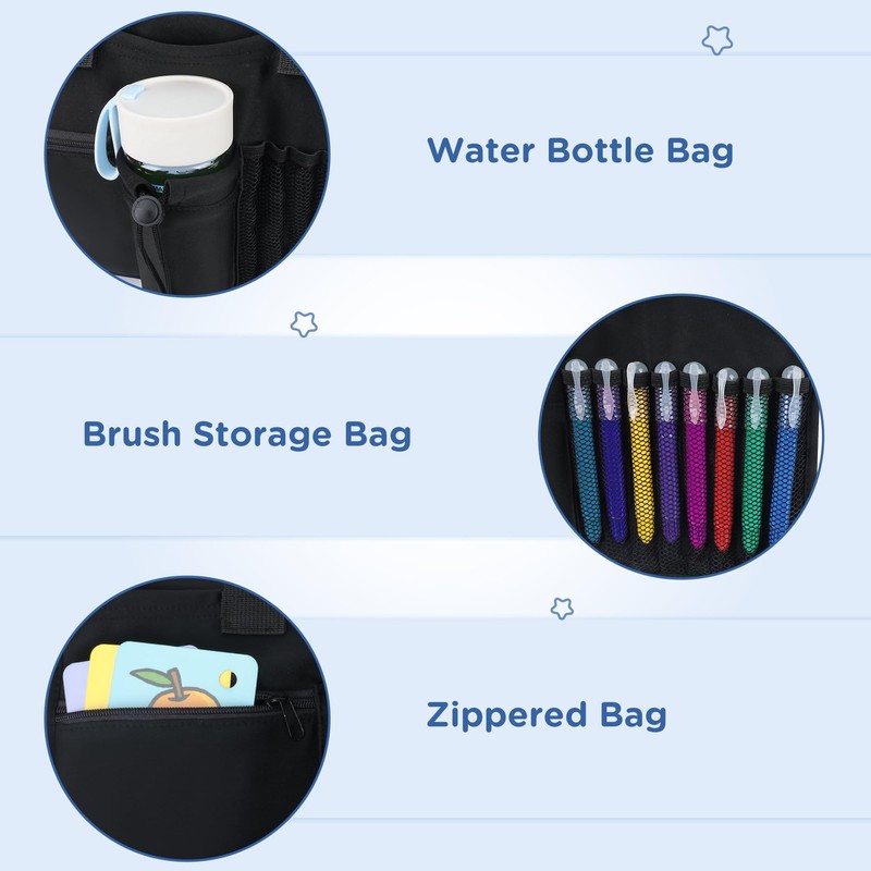 HOPEPIG Kids Travel Tray Table Cover with Pockets, Airplane Tray