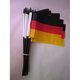 AZ FLAG - Stick Flag Germany – 15 x 10 cm – German Pack of 10 Mini Flag 10 x 15 cm – Flags