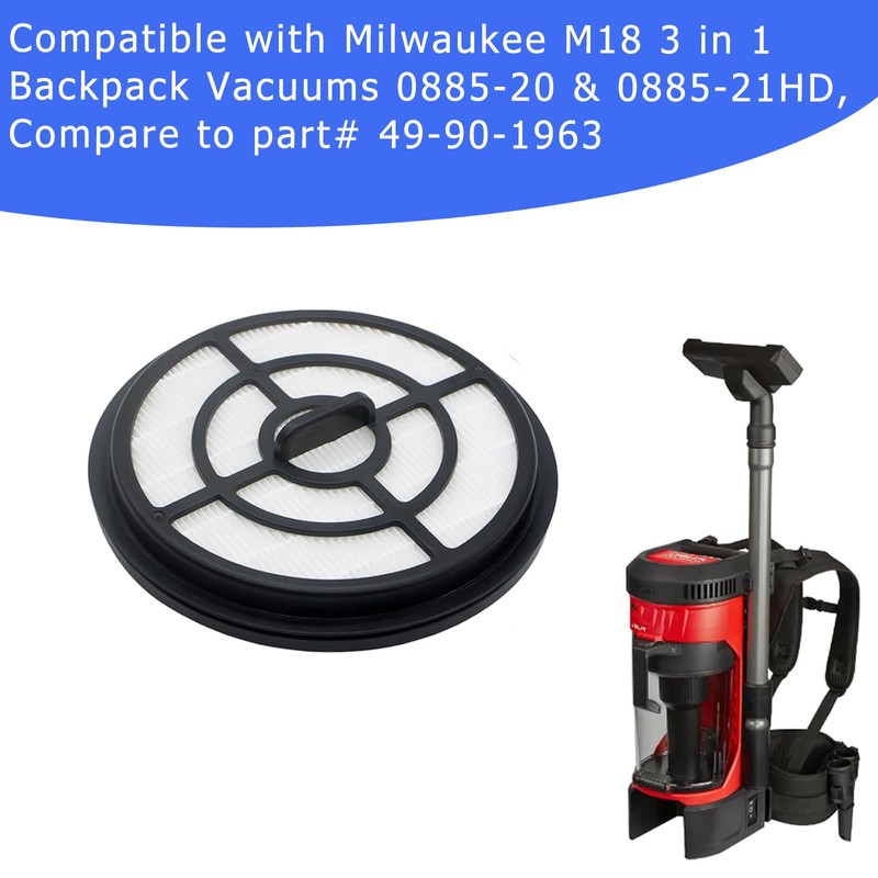 2 Pack 49-90-1963 Replacement Filter Compatible with Milwaukee M18 3