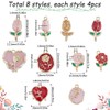 SUNNYCLUE 1 Box 32Pcs Valentine Day Charms Rose Flower Charms