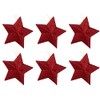 Pack of 6-8cm 3D Glitter Star Baubles Christmas Tree Decorations