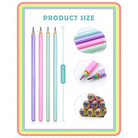 GAUENEEN 12PCS Rainbow Colored Pre-sharpened pencils HB #2, Eco-friendly and Plastic Free Recycled Paper Cute Fun Pencils for School Office Drawing and Writing