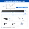 Muzata 6'6" Aluminum Black LED Handrail Rectangular Cable Railing Handrail