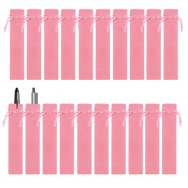 Bekecidi Pack of 20 Velvet Pencil Case Drawstring Pencil Bag Protective Pen for Pens, Pencils, Ballpoint Pens, pink, Pencil case