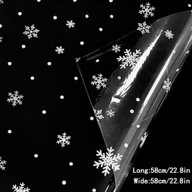 WELANE Cellophane Wrap, 20 PCS Clear Snowflake Wrapping Paper for Gifts, Treats, Flowers Wrapping (58cm/22.8in)