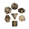 QUETTO Polyhedral Game Dice 6 PCS Black Mixed with White