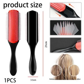 GGUFAY Haarbürste Ohne Ziepen,Curly Hair Brush D3,9-reihige Stylingbürste zum Entwirren, Lockenbürste,Glätten längerer Haare und Definieren von Locken - Für Frauen und Männer(Hellrosa)