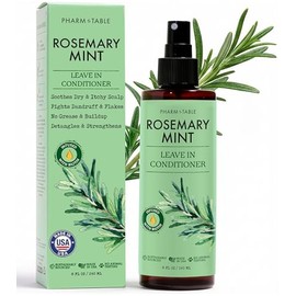 Spray acondicionador de uso continuo - Tratamiento para el cuero cabelludo de romero y menta - Tratamiento anticaspa y para cuero cabelludo seco y con picor, fórmula hidratante y medicada para el