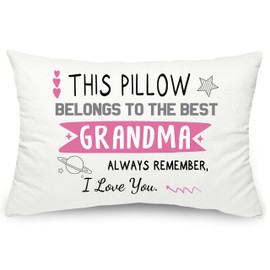Yufansd Grandma Gifts from Granddaughter Grandmother Pillow Cases Decoration Bed Pillow Gift for Grandma Birthday Christmas Pillow Covers for Grandmother 50x75 cm (Grandma 50x75)