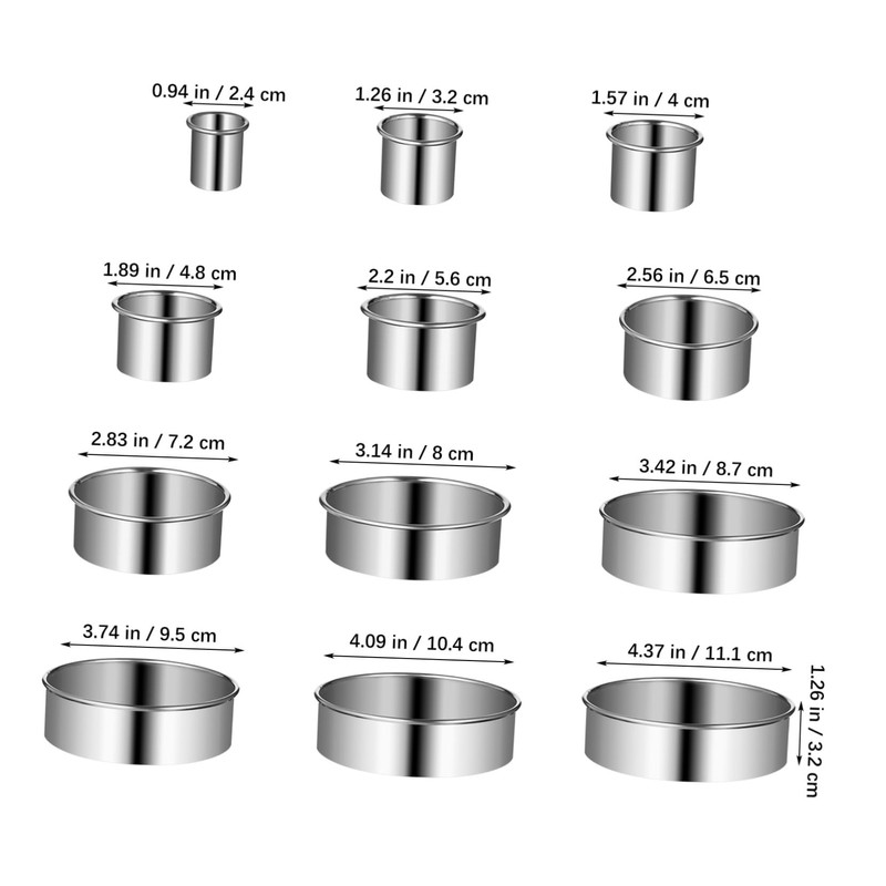 LABRIMP Pastry Rings Baking Muffin Ring Molds Stainless Steel Easy