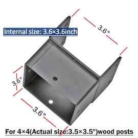 Antsky 4x4 Post Anchor Connector (4 Pack), Stainless Steel Post Caps Tie Bracket for 4x4 and 4x6 Wood Posts, Beam Anchor Connector, Post Base Bracket for Supporting Wood Beams, Post Beam Connector