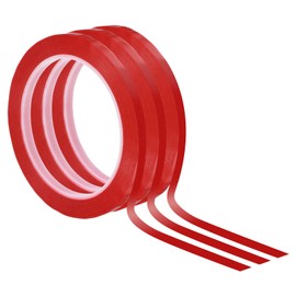 PATIKIL Whiteboard Tape 1/4" 6mmX66m, 3 Pack Thin Dry Erase Tape for Graphic Chart Marking DIY Art, Red