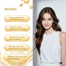 Dark Brown Hair Dye Shampoo 3 in 1, Hair Color Shampoo for Gray Coverage, Long Lasting Brown Hair Dye, Champu Para Canas, Works in Minutes, Easy to Use, 16.90 Fl Oz