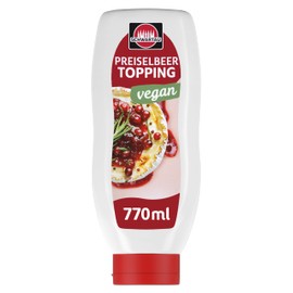 Schwartau Cranberry Topping Vegan 770 ml Dessert Sauce & Topping for Ice Crepes & More No Additives Vegetable