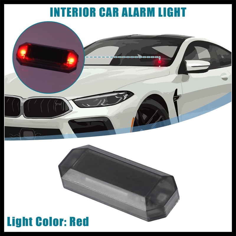 Hihaha Universal Car Solar Power Simulated Dummy Alarm Lamp Red